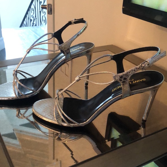 YSL gorgeous silver summer sandals Saint Laurent. Worn 2x - Picture 5 of 17